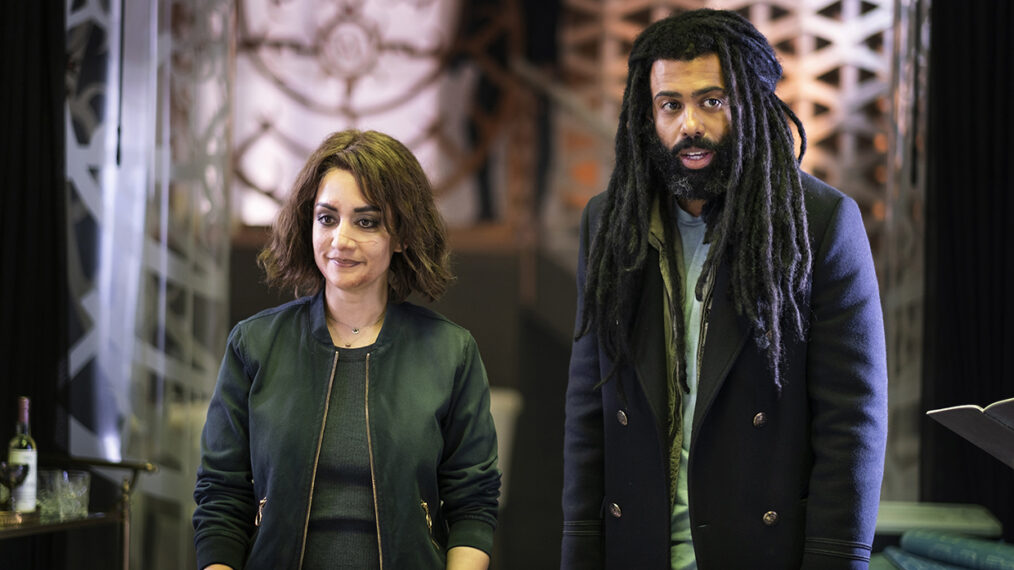 Archie Panjabi and Daveed Diggs in Snowpiercer on TNT