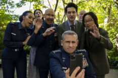 'Space Force,' Season 2, Netflix - Tawny Newsome as Angela Ali, Diana Silvers as Erin Naird, Don Lake as Brad Gregory, Steve Carell as General Mark Naird, Ben Schwartz as F. Tony Scarapiducci, John Malkovich as Dr. Adrian Mallory, Jimmy O. Yang as Dr. Chan Kaifang