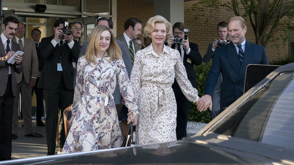 Dakota Fanning as Susan Ford, Michelle Pfeiffer as Betty Ford and Aaron Eckhart as Jerry Ford in The First Lady