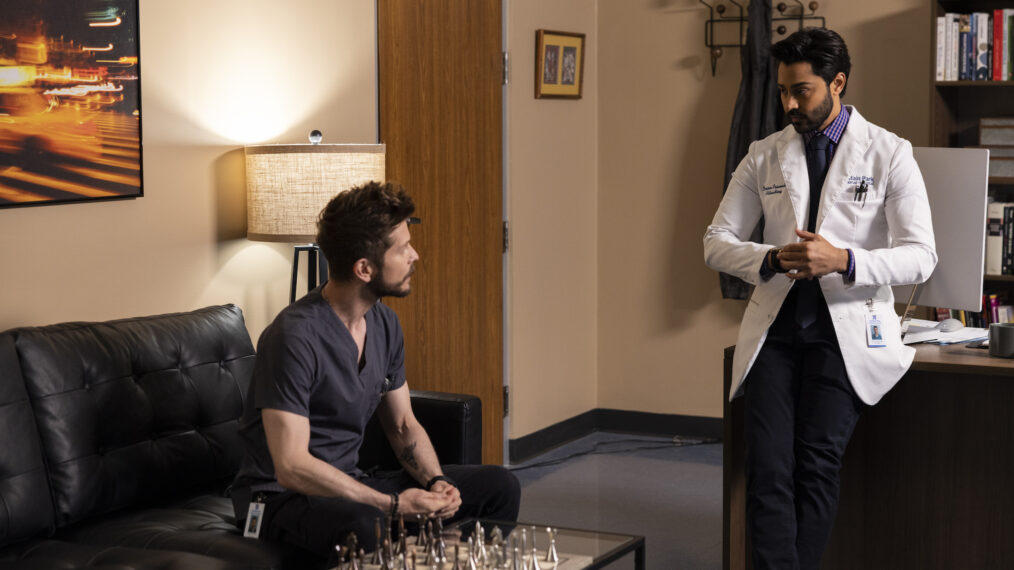 Matt Czuchry as Conrad, Manish Dayal as Devon in The Resident - 'Her Heart'