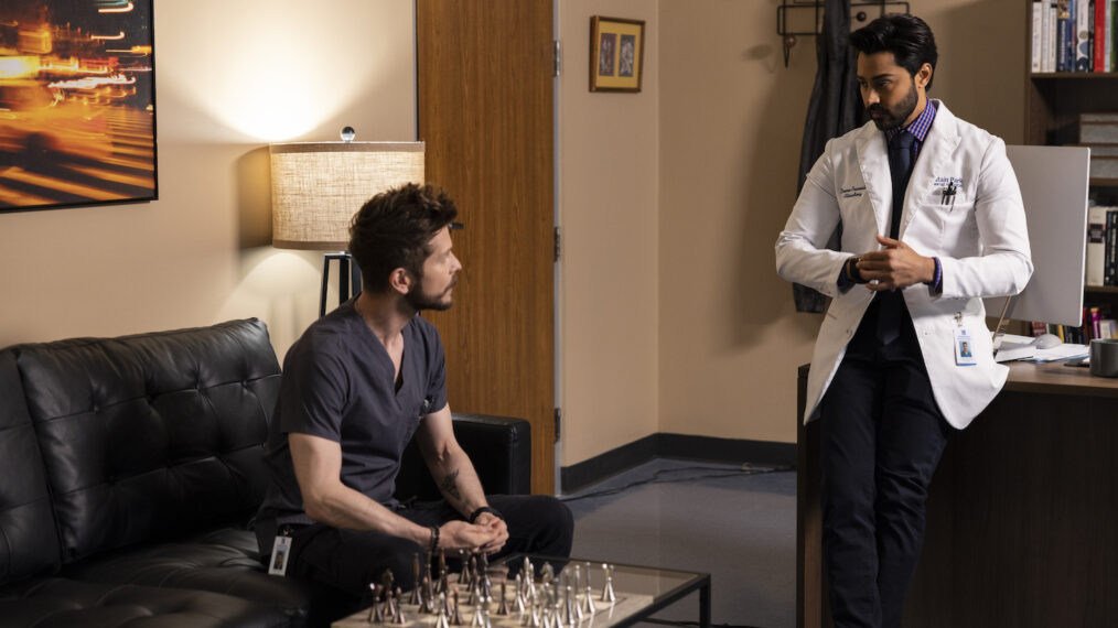 Matt Czuchry as Conrad, Manish Dayal as Devon in The Resident - 'Her Heart'