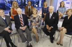 Jim Hartz, Deborah Norville, Hugh Downs, Bryant Gumbel, Barbara Walters, Katie Couric, Tom Brokaw, Meredith Vieira, and Jane Pauley on 'Today' in 2012