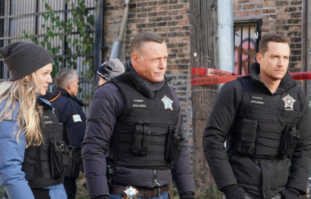 Tracy Spiridakos as Hailey, Jason Beghe as Hank Voight, Jesse Lee Soffer as Jay Halstead in Chicago PD