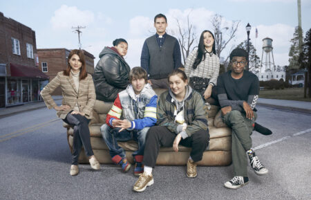 Aya Cash, Krystal Smith, Sam Straley, Seann William Scott, Holmes, Taylor Ortega, Justin Linville in Welcome to Flatch