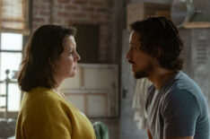 Melanie Lynskey as Shauna, Peter Gadiot as Adam in Yellowjackets