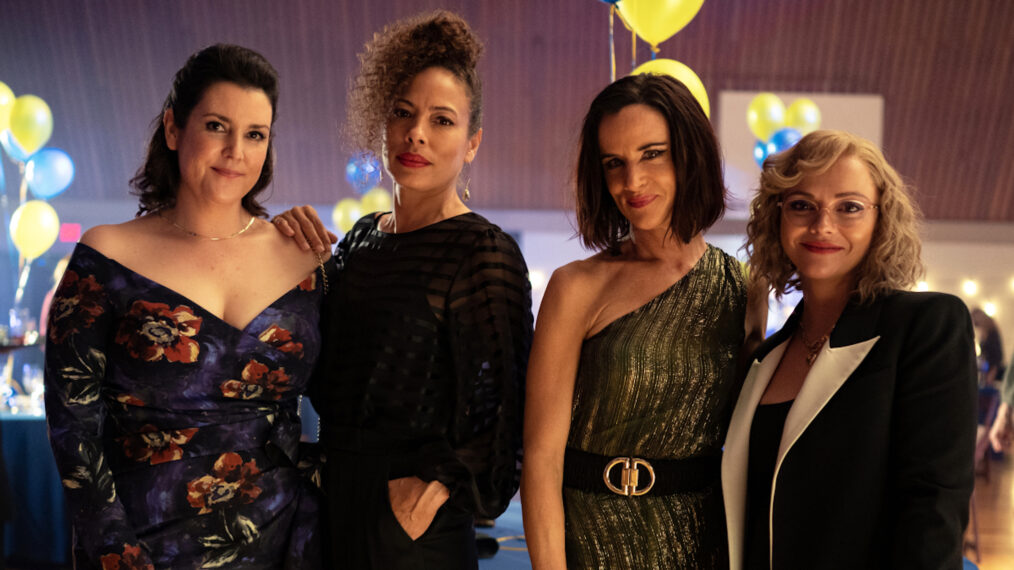 Melanie Lynskey as Shauna, Tawny Cypress as Taissa, Juliette Lewis as Natalie, Christina Ricci as Misty in Yellowjackets