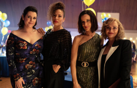 Melanie Lynskey as Shauna, Tawny Cypress as Taissa, Juliette Lewis as Natalie, Christina Ricci as Misty in Yellowjackets