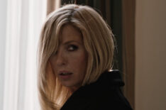 Kelly Reilly as Beth looking back over her shoulder in Yellowstone