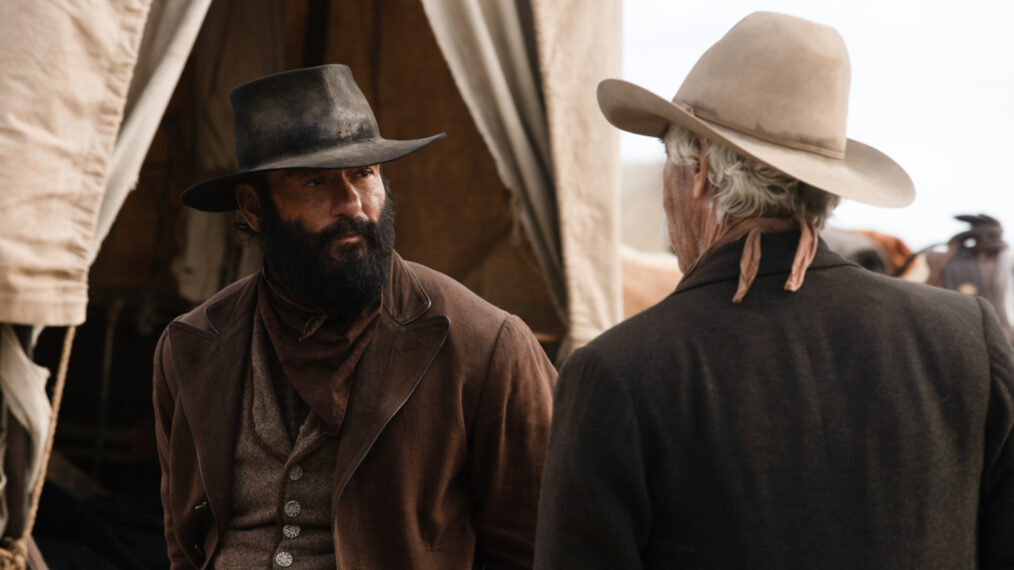 Sam Elliott as Shea and Tim McGraw as James in 1883