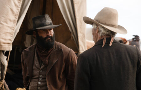 Sam Elliott as Shea and Tim McGraw as James in 1883