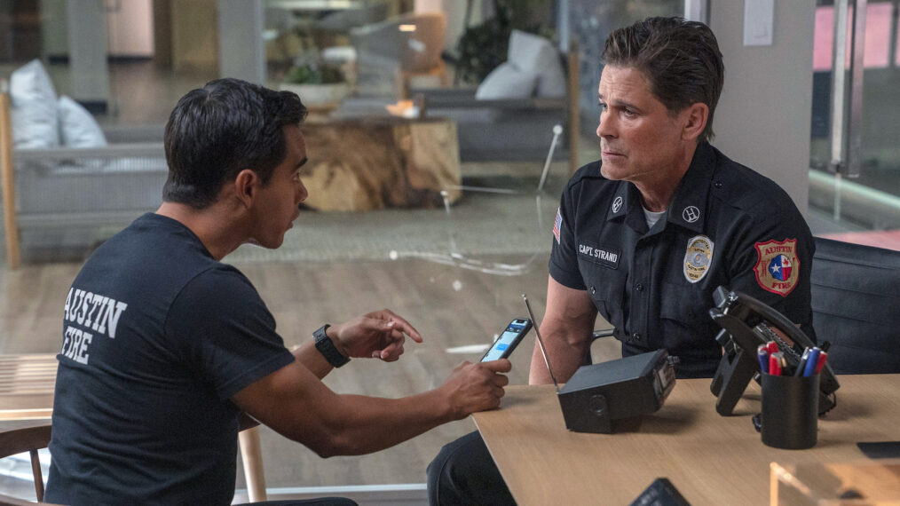 Julian Works as Mateo, Rob Lowe as Owen in 9-1-1 Lone Star