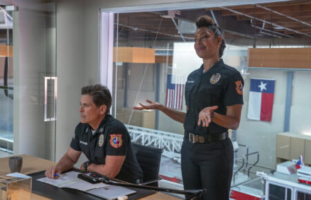 Rob Lowe as Owen, Gina Torres as Tommy in 9-1-1 Lone Star