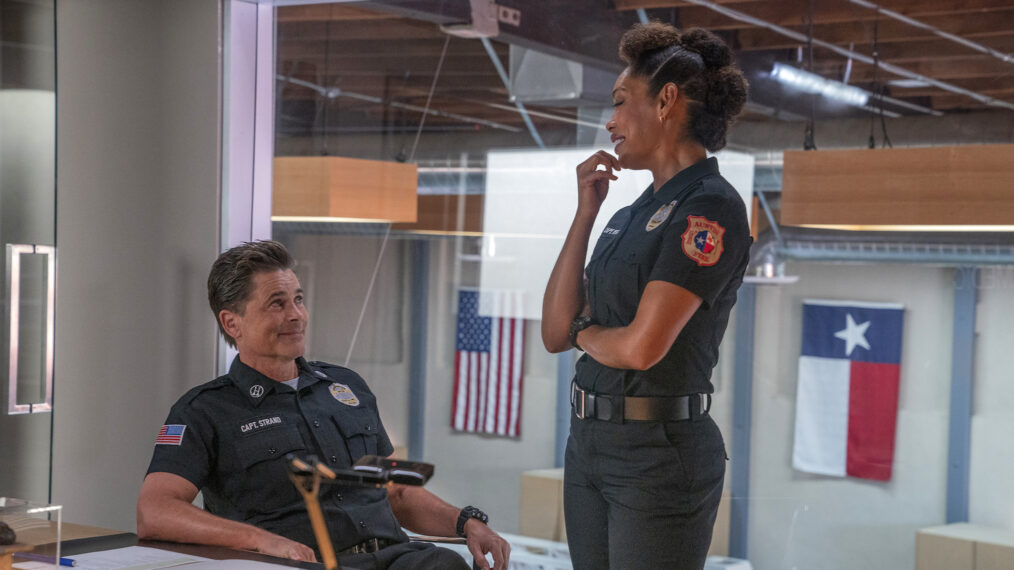 Rob Lowe as Owen, Gina Torres as Tommy in 9-1-1 Lone Star