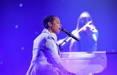 Alicia Keys performing at the 2021 Billboard Music Awards