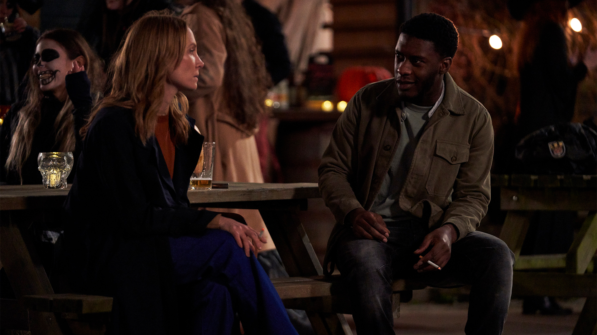 Joanne Froggatt as Angela, Samuel Adewunmi as Ed in Angela Black