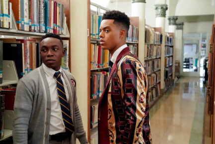 Olly Sholotan as Carlton and Jabari Banks as Will in Bel-Air - Season 1