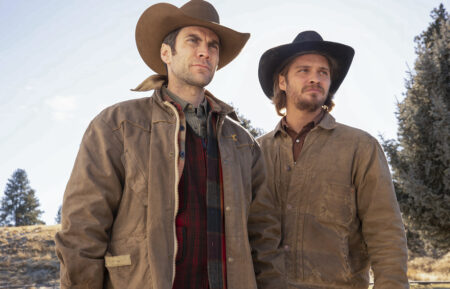 Wes Bentley as Jamie, Luke Grimes as Kayce in Yellowstone