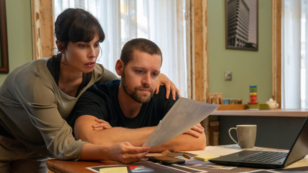 Heida Reed as Jamie Kellett, Luke Kleintank as Scott Forrester in FBI International