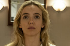 Jodie Comer as Villanelle praying in Killing Eve