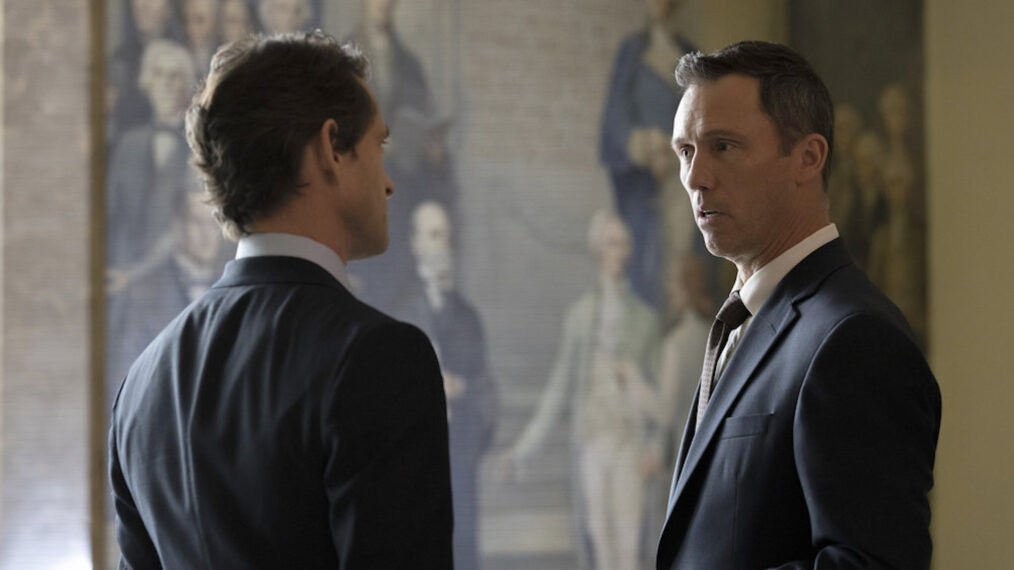 Hugh Dancy as ADA Nolan Price, Jeffrey Donovan as Detective Frank Cosgrove in Law & Order