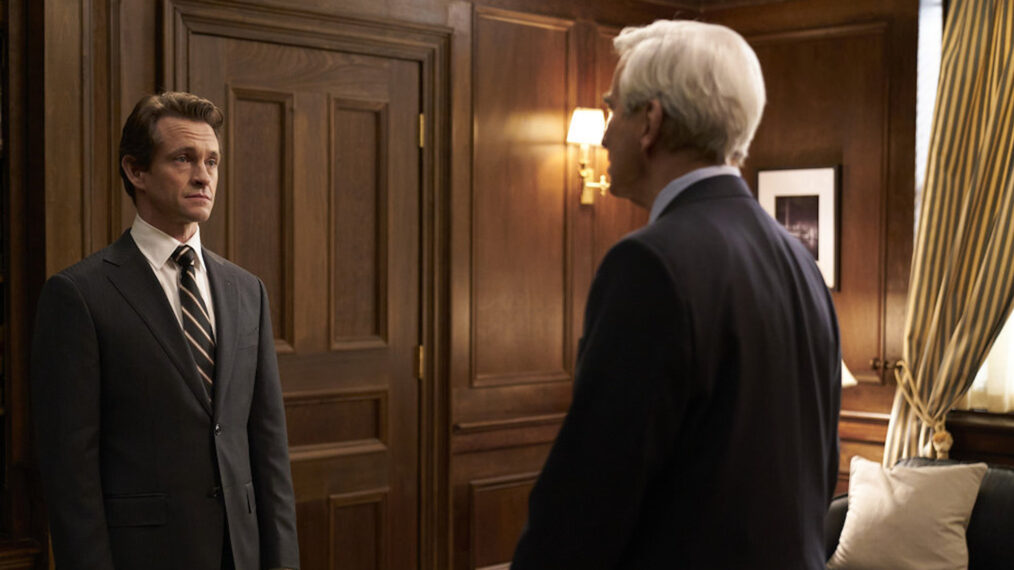 Hugh Dancy as ADA Nolan Price, Sam Waterston as D.A. Jack McCoy in Law & Order