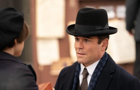 Yannick Bisson as William Murdoch, Etienne Kellici as Harry Murdoch in Murdoch Mysteries