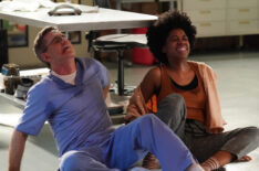 Brian Dietzen as Jimmy Palmer, Diona Reasonover as Kasie Hines in NCIS