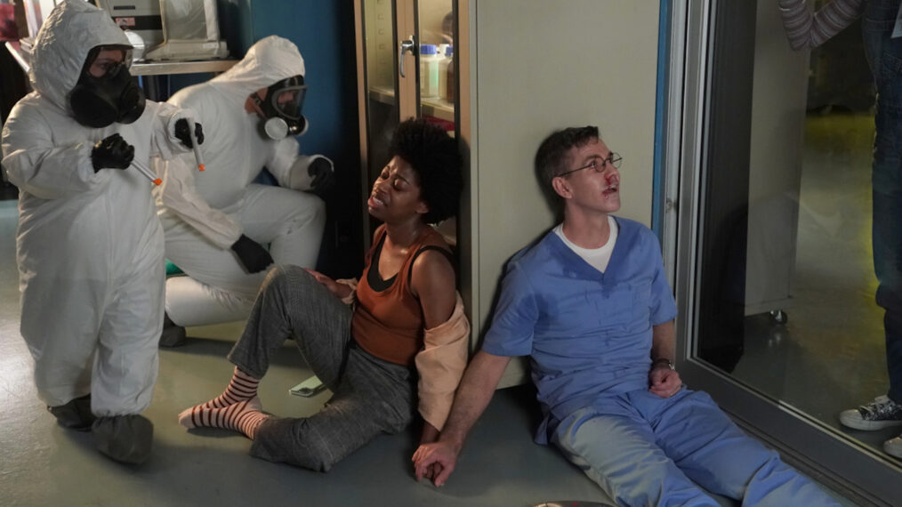 Diona Reasonover as Kasie Hines, Brian Dietzen as Jimmy Palmer in NCIS