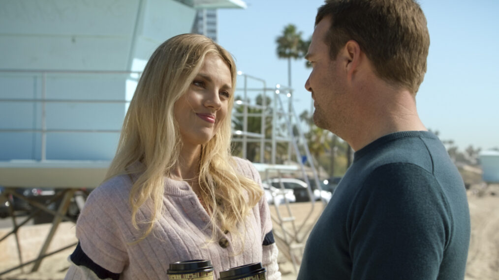 Bar Paly as Anna, Chris O'Donnell as Callen in NCIS: Los Angeles