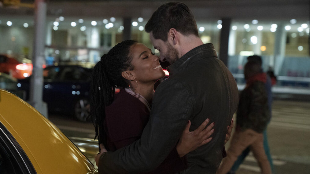 Freema Agyeman as Dr. Helen Sharpe, Ryan Eggold as Dr. Max Goodwin in New Amsterdam