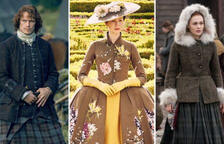 Outlander Best Fashion Moments Sam Heughan Caitriona Balfe and Sophie Skelton