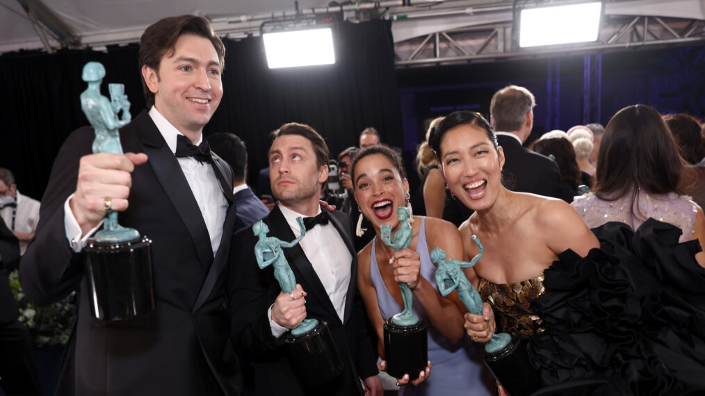 Nicholas Braun, Kieran Culkin, Juliana Canfield and Jihae at the 2022 Screen Actors Guild Awards