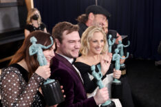 Emilia Jones, Daniel Durant, Marlee Matlin, Troy Kotsur, and Eugenio Derbez at the 2022 Screen Actors Guild Awards