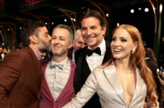 Oscar Isaac, Jeremy Strong, Bradley Cooper and Jessica Chastain at the 2022 Screen Actors Guild Awards