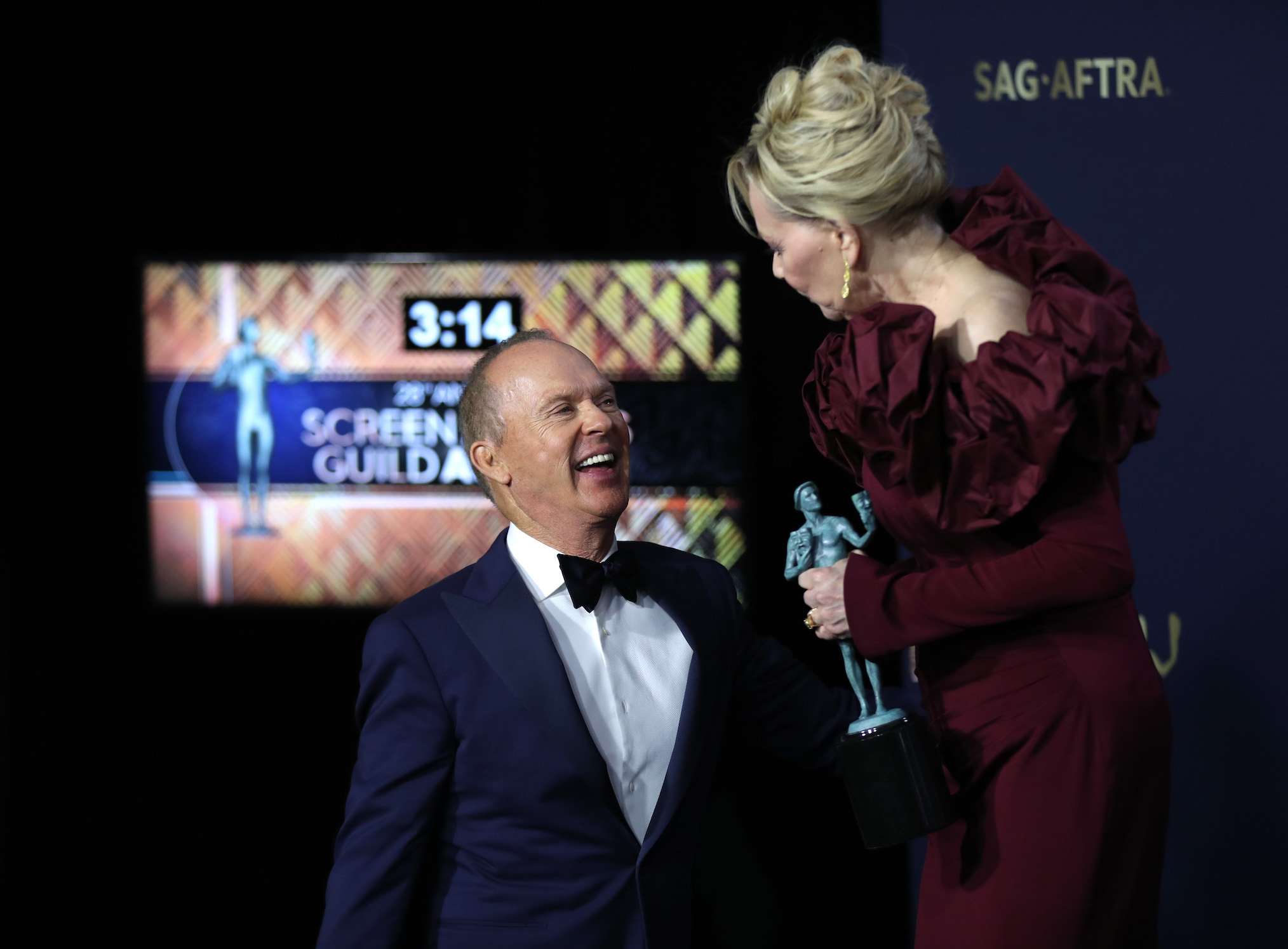 Michael Keaton and Jean Smart at the 2022 Screen Actors Guild Awards
