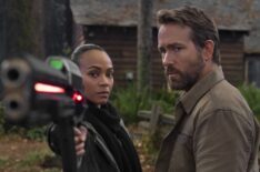 The Adam Project - Zoe Saldana and Ryan Reynolds