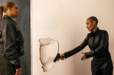 Queen Latifah as Robyn McCall, Jada Pinkett Smith as Jessie in The Equalizer