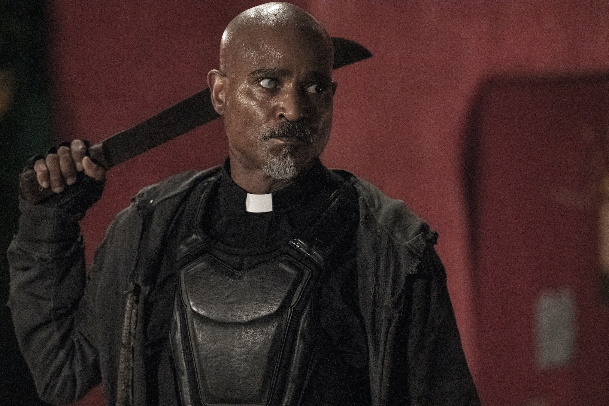 seth gilliam as father gabriel, the walking dead season 11 episode 9