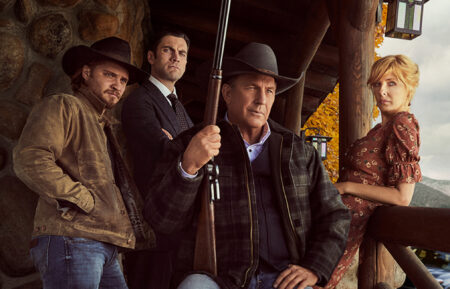 Luke Grimes, Wes Bentley, Kevin Costner, Kelly Reilly in Yellowstone