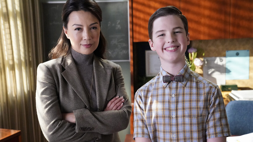 Young Sheldon Ming-Na Wen and Iain Armitage