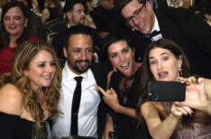 Annie Mumolo, Lin-Manuel Miranda, Kristen Wiig, and Kathryn Hahn at the 27th Annual Critics Choice Awards