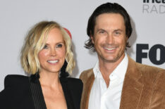 Erinn Bartlett and Oliver Hudson attend the 2022 iHeartRadio Music Awards