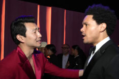 Simu Liu and Trevor Noah at the 2022 Vanity Fair Oscar Party