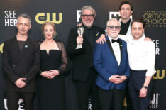 Jeremy Strong, J. Smith-Cameron, Scott Ferguson, Brian Cox, Nicholas Braun, and Kieran Culkin at the 27th Annual Critics Choice Awards
