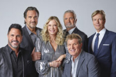 Cast of The Bold and the Beautiful - Don Diamont as Bill Spencer, Thorsten Kaye as Ridge Forrester, Katherine Kelly Lang as Brooke Logan, John McCook as Eric Forrester, John Wagner as Dominick 'Nick' Marone, and Winsor Harmon as Thorne Forrester.