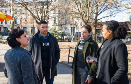 Keisha Castle-Hughes as Special Agent Hana Gibson, Miguel Gomez as Special Agent Ivan Ortiz, Alexa Davalos as Special Agent Kristin Gaines and Roxy Sternberg as Special Agent Sheryll Barnes in FBI Most Wanted