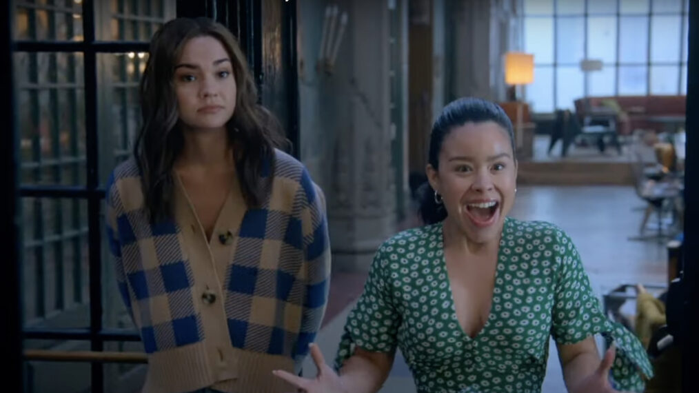 Maia Mitchell as Callie and Cierra Ramirez as Mariana on Good Trouble