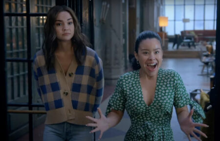 Maia Mitchell as Callie and Cierra Ramirez as Mariana on Good Trouble