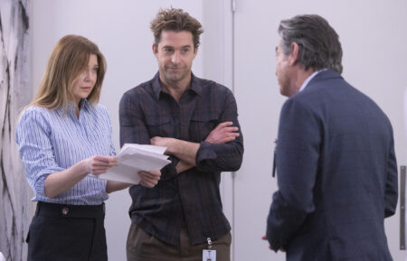 Ellen Pompeo as Meredith, Scott Speedman as Nick, Peter Gallagher as Hamilton in Grey's Anatomy