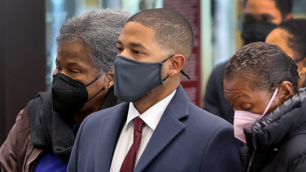 Jussie Smollett outside court